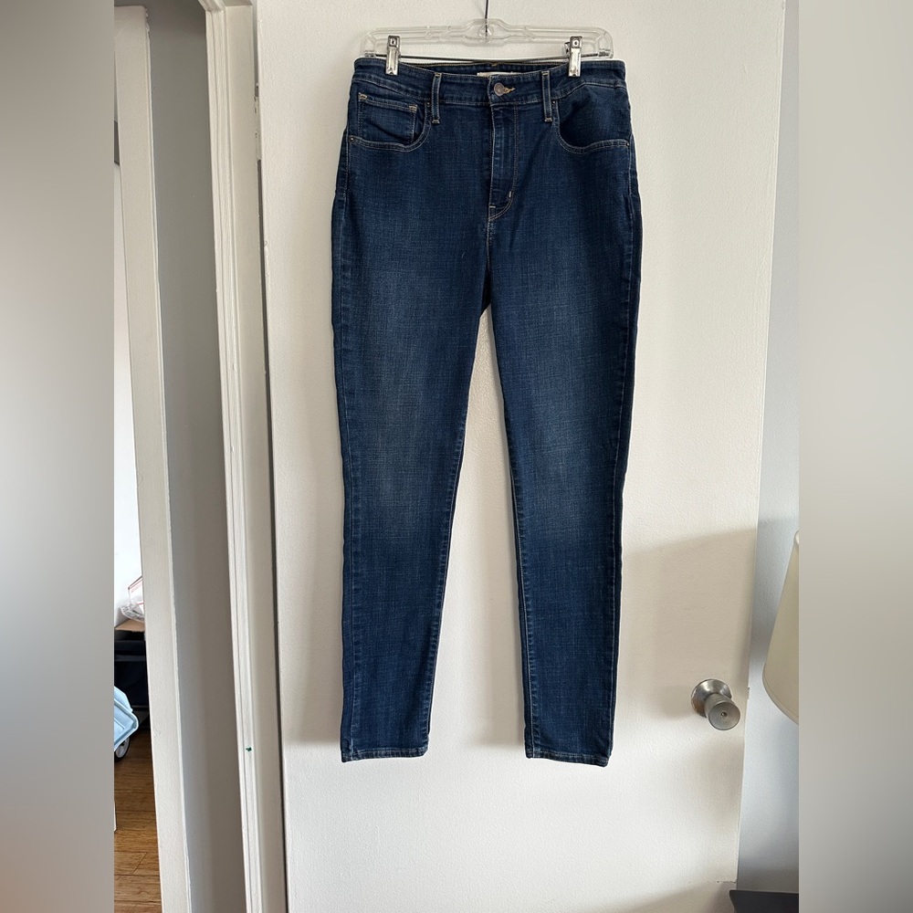 Levi's 721 High Rise Skinny Dark Blue Denim Jeans